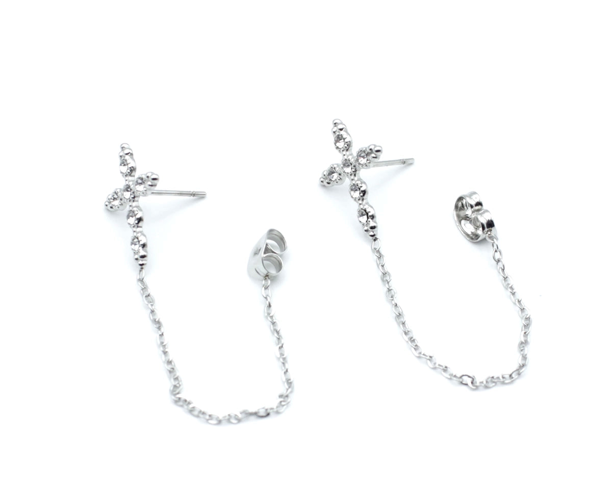 Pendientes Santo acero inoxidable plateado, un accesorio delicado y sutil que se puede combinar con todos tus outfit, durable hipoalergénico, brillante. - DELACABRA