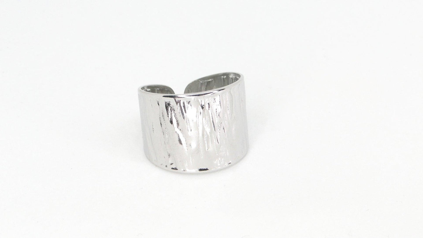 Anillo mujer acero plateado gala ajustable e hipoalergénico y super duradero