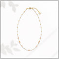 Collar de Piedras Blanco y Rosa