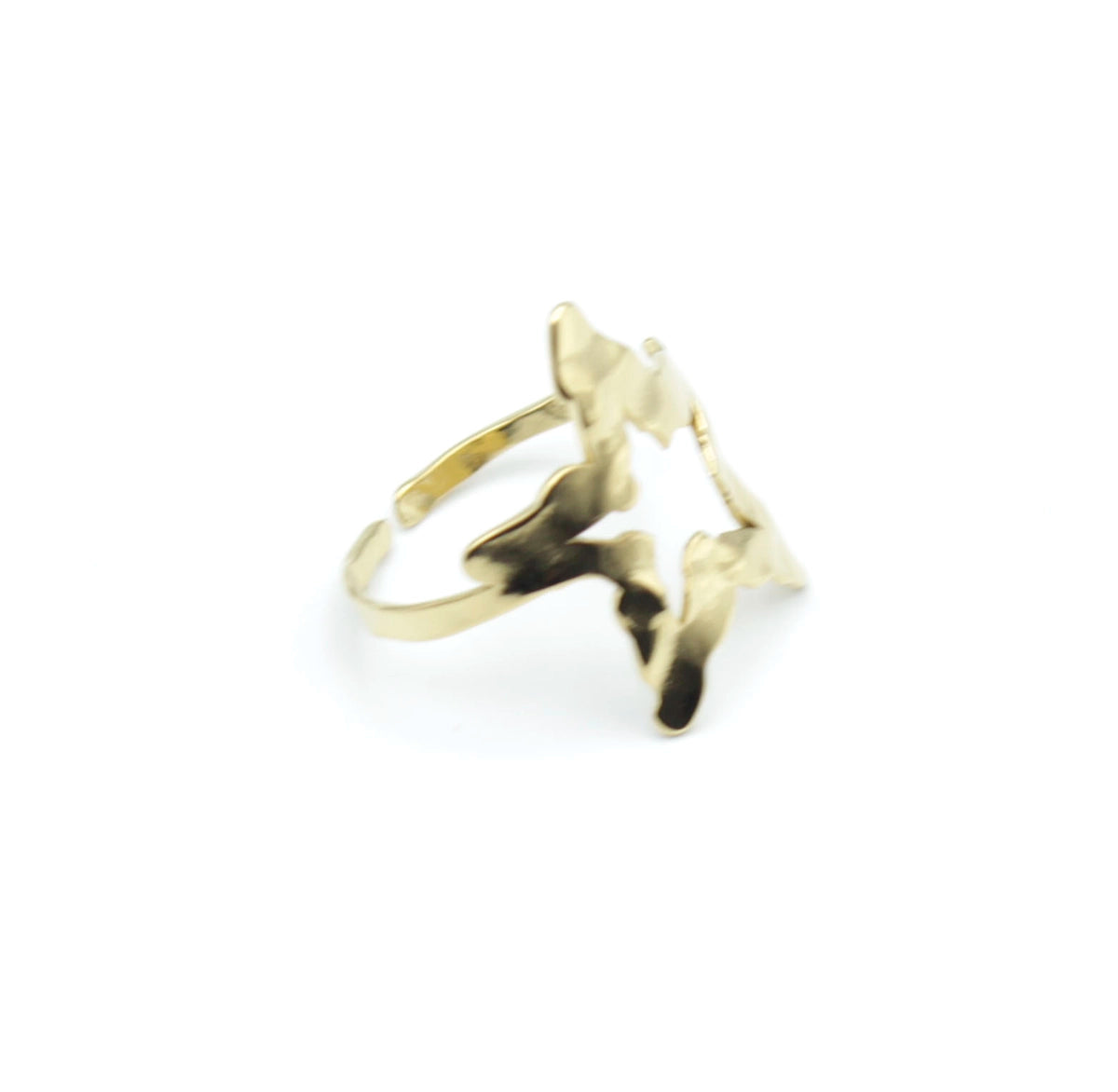 Anillo Ada acero inoxidable dorado durable y ajustable, cómodo para llevar todo el día, ligero, resistente al agua. - delacabra