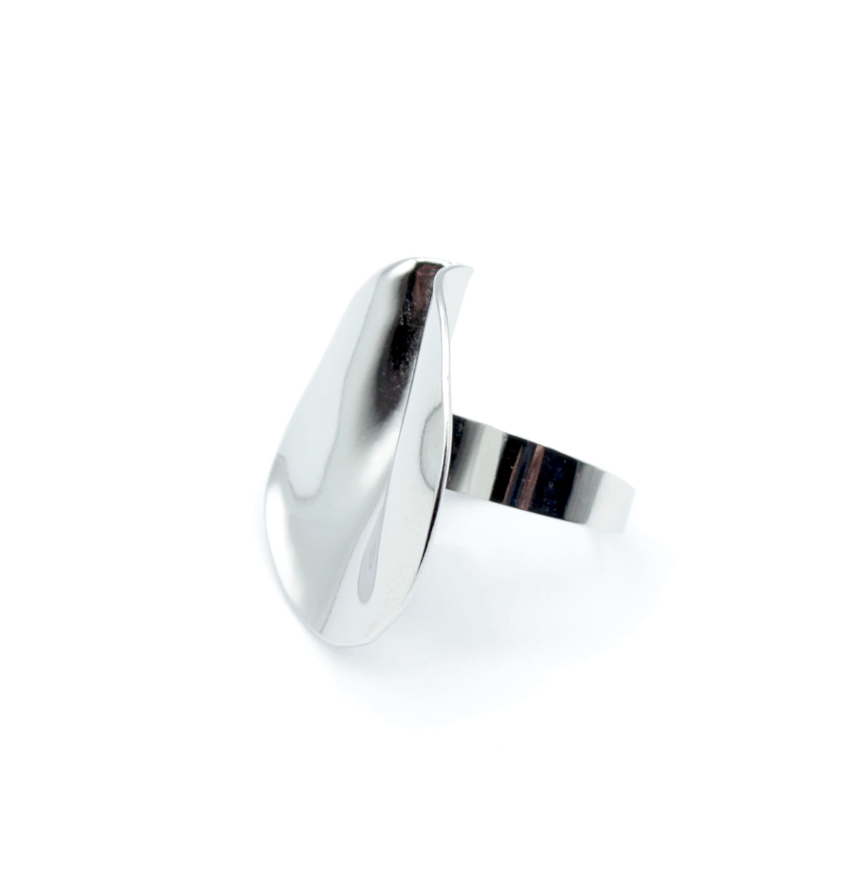 Anillo Beso acero inoxidable plateado cómodo y ligero, ajustable, hipoalergénico, material resistente y de calidad óptima - delacabra