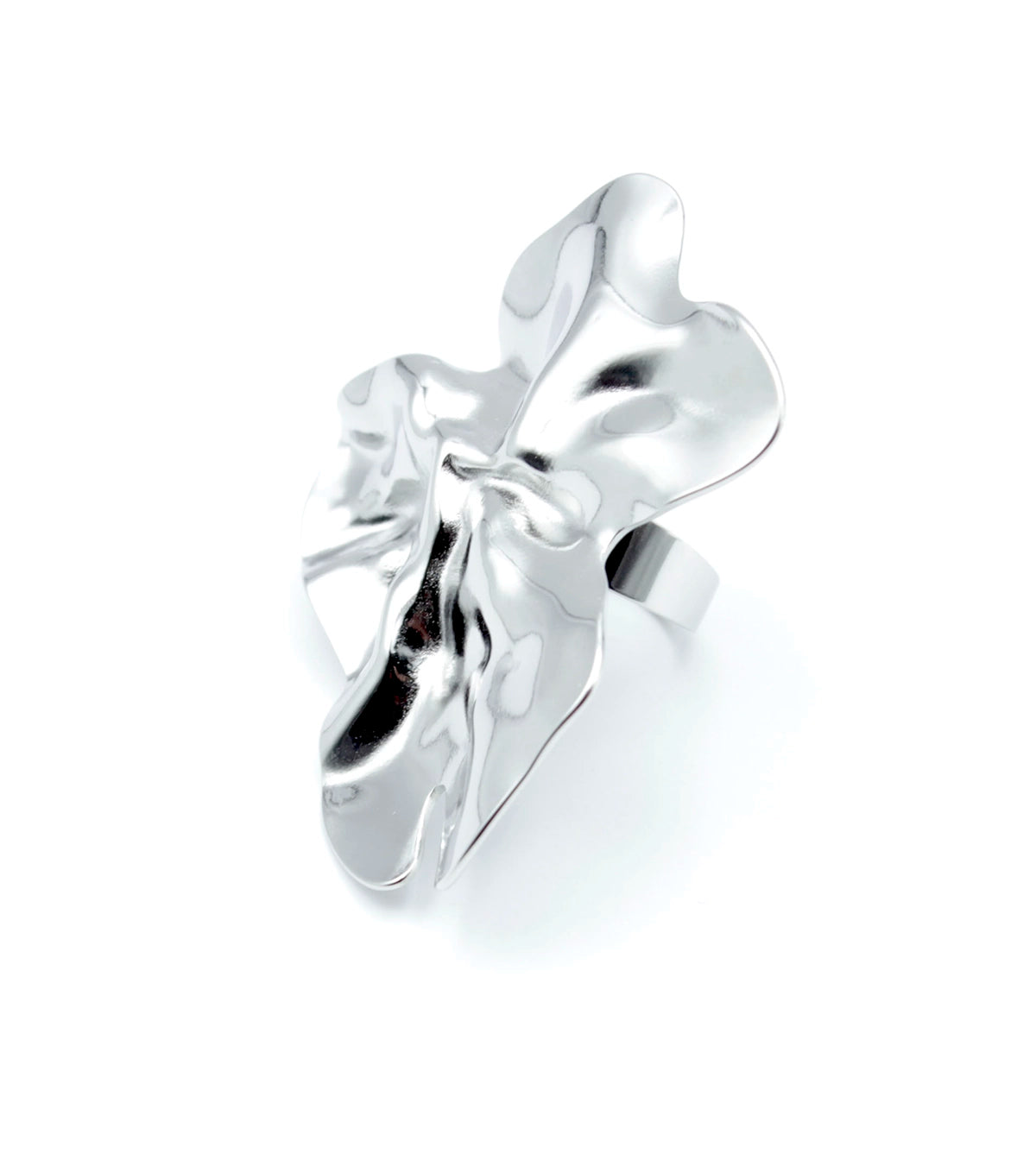 Anillo Lys acero inoxidable plateado ajustable, versátil y ligero - delacabra