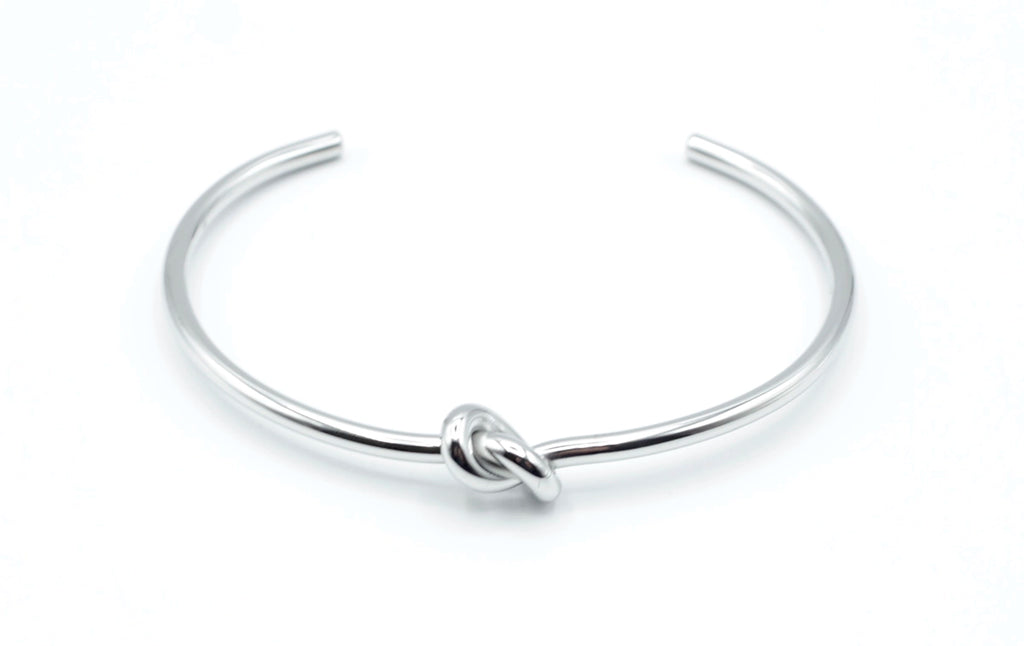 Brazalete Knot acero inoxidable plateado fino y discreto - delacabra