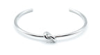 Brazalete Knot acero inoxidable plateado brillante con un nudo en el medio - delacabra