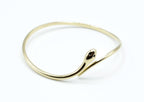 Brazalete Snake acero inoxidable dorado con forma de serpiente,  
dos circonitas, joya fina y elegante- delacabra