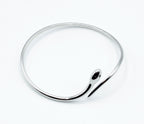 Brazalete Snake acero inoxidable plateado ajustable acabado suave y brillante - delacabra