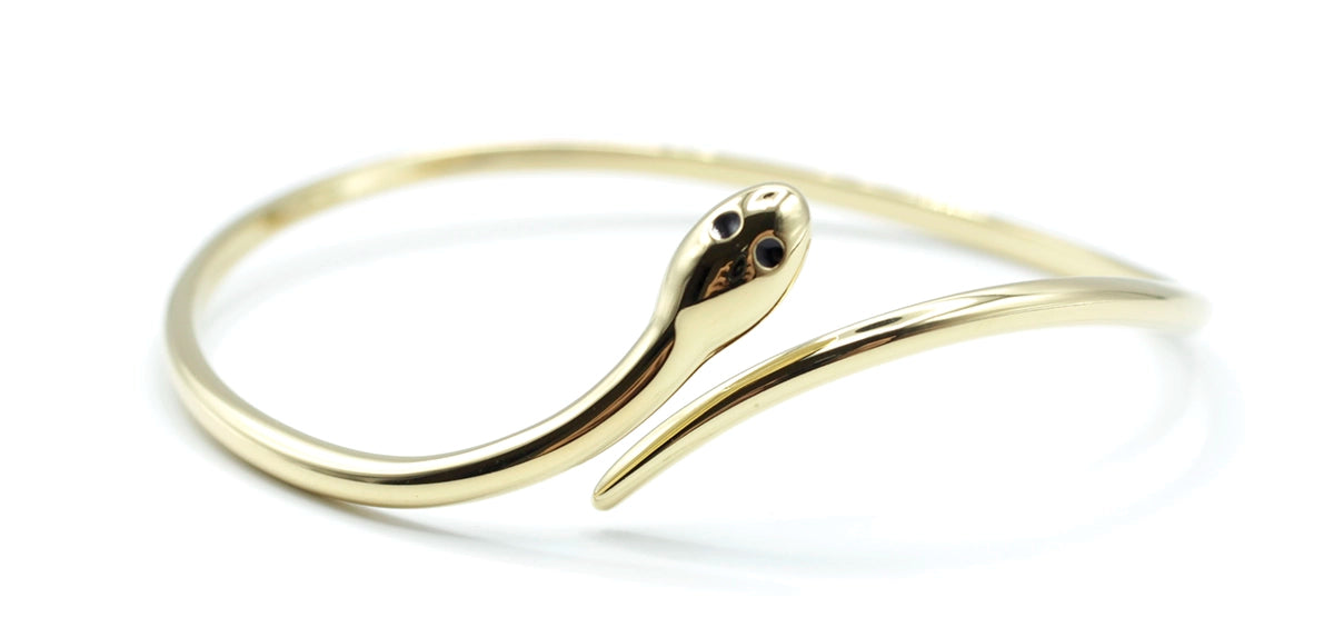 Brazalete Snake acero inoxidable dorado austable curvas sutiles y elegantes - delacabra
