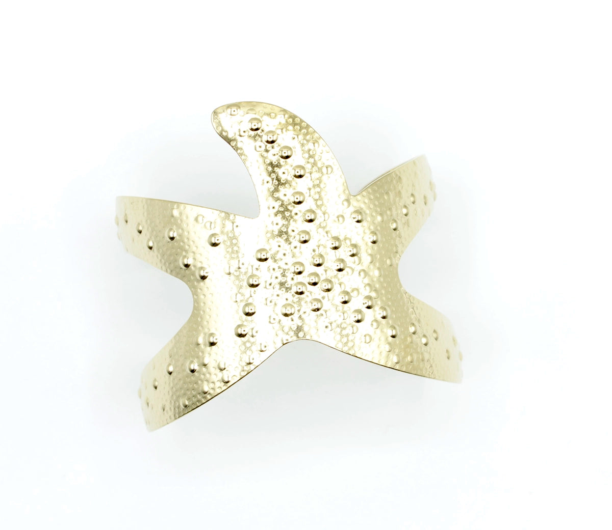 Brazalete Stella acero inoxidable dorado ajustable forma de estrella de mar - delacabra