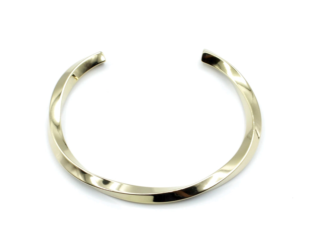 Brazalete Sweet Twist acero inoxidable dorado calidad y acabado premium - delacabra