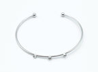 Brazalete Three Diamonds acero inoxidable plateado estructura abierta - delacabra