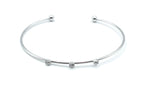 Brazalete Three Diamonds acero inoxidable plateado ajustable vista frontal, ligero y funcional - delacabra