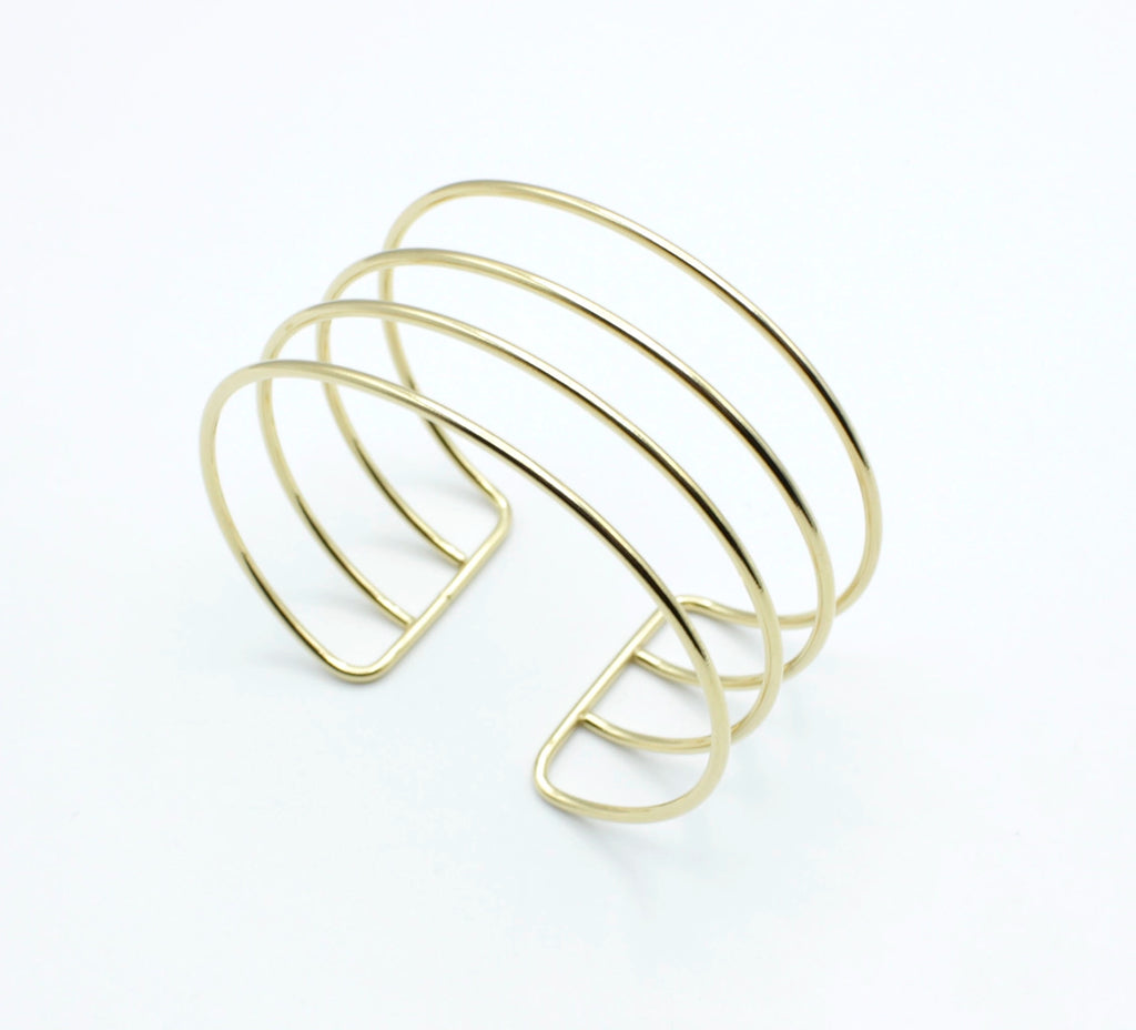 Brazalete Velvet acero inoxidable dorado vista vertical- delacabra
