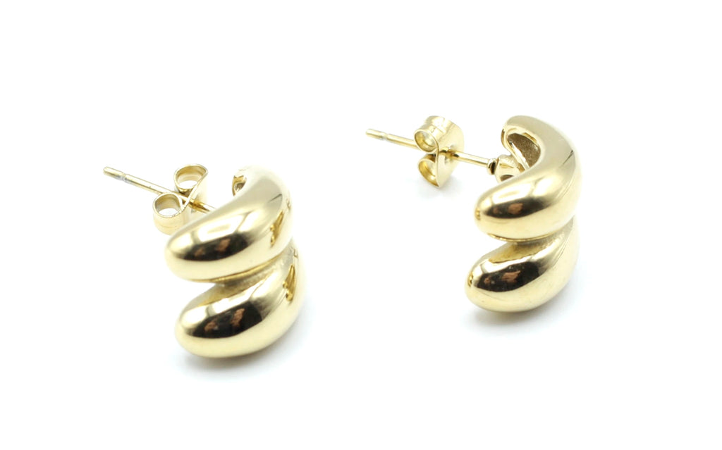 Pendientes Together acero inoxidable dorado, estilo moderno y elegante, ligero y versátil, se pueden usar a diário o con tu look favorito. - DELACABRA