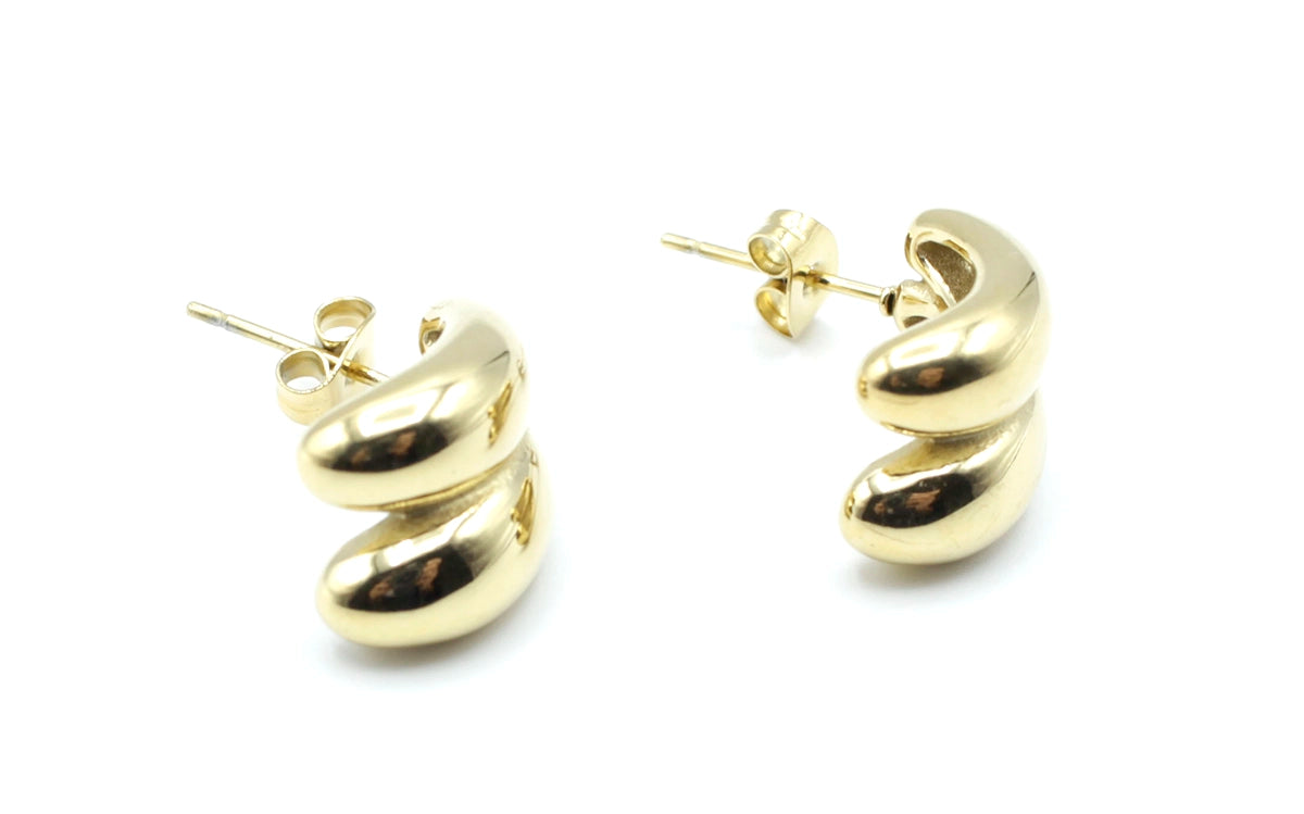 Pendientes Together acero inoxidable dorado, estilo moderno y elegante, ligero y versátil, se pueden usar a diário o con tu look favorito. - DELACABRA