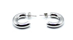 Pendientes Aro Little acero inoxidable plateado, forma semi-circular que aporta un aire actual y sofisticado. - DELACABRA