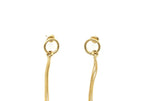 Pendientes Aldaba acero inoxidable dorado acabado brillante, ligeros y versátiles, cómodos para llevarlos todo el día. Delacabra
