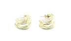Pendientes Anémona en acero inoxidable dorado de DELACABRA, elegantes, ajustables y duraderos, ideales para cualquier ocasión.