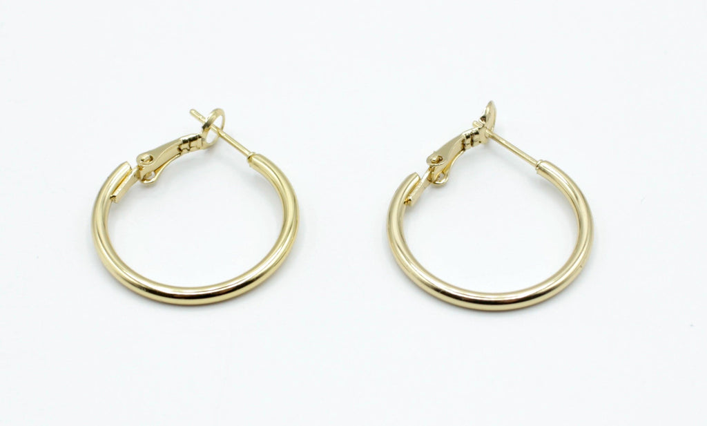 Pendientes de Aro Mini Dorados acero inoxidable 25 mm, hipoalergénico, brillante y resistente. - DELACABRA