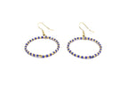 Pendientes Coral acero inoxidable  dorado resina azul y dorada, diseño moderno, contemporáneo y de belleza singular, perfecto para destacar con un accesorio llamativo pero elegante. - DELACABRA