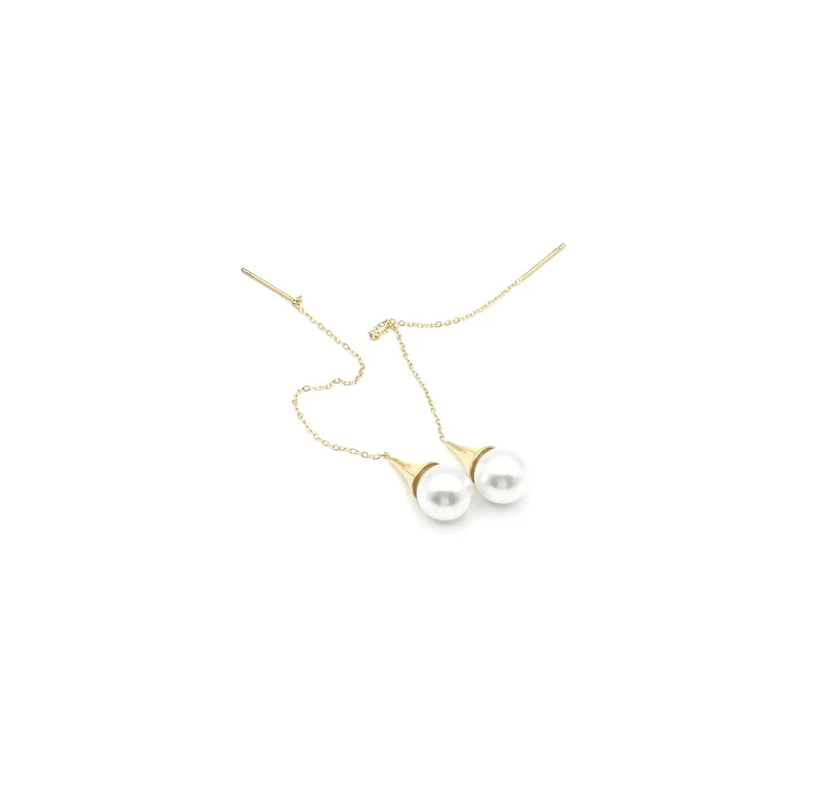 Pendientes largos Ivory acero inoxidable dorado descomplicados para muchas ocasiones, resistentes al agua e hipoalergénicos. Delacabra