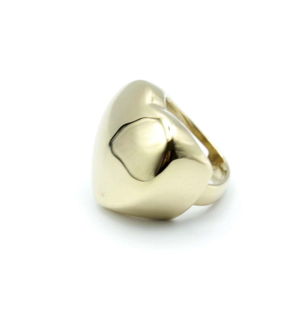 Anillo Angelito acero inoxidable dorado brillante de belleza singular, resistente a arañazos y al paso del tiempo, hipoalergénico de calidad. - delacabra
