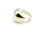 Anillo Venus marca delacabra, acero inoxidable ajustable, dorado brillante, diseño de vanguardia semi artístico que realza tu outlook. DELACABRA