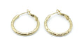 Pendientes de aro Bamboo Pai dorados en acero inoxidable brillante, diseño aro bambú atemporal -DELACABRA