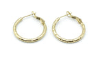 Pendientes de aro Bamboo Pai dorados en acero inoxidable brillante, diseño aro bambú atemporal -DELACABRA