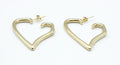 Aros Born to be loved dorados con diseño de corazón estilizado, acero inoxidable resistente al agua -DELACABRA