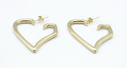 Aros Born to be loved dorados con diseño de corazón estilizado, acero inoxidable resistente al agua -DELACABRA