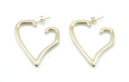 Joyería Born to be loved en acabado dorado, pendientes de corazón minimalistas e hipoalergénicos -DELACABRA