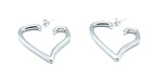 Pendientes Born to be loved en acero inoxidable plateado, forma de corazón moderno y hipoalergénico -DELACABRA