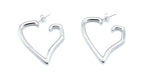 Aros plateados Born to be loved con diseño de corazón abierto, acero inoxidable resistente al agua -DELACABRA