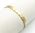 Brazalete Brillo acero inoxidable dorado acabado mate, circulos unidos, durable y ligera - delacabra