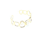 Brazalete Dolce acero inoxidable dorado ajustable vista lateral formas geométricas unidas - DELACABRA
