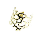 Brazalete Coral de acero inoxidable vista lateral sobre fondo blanco -DELACABRA 