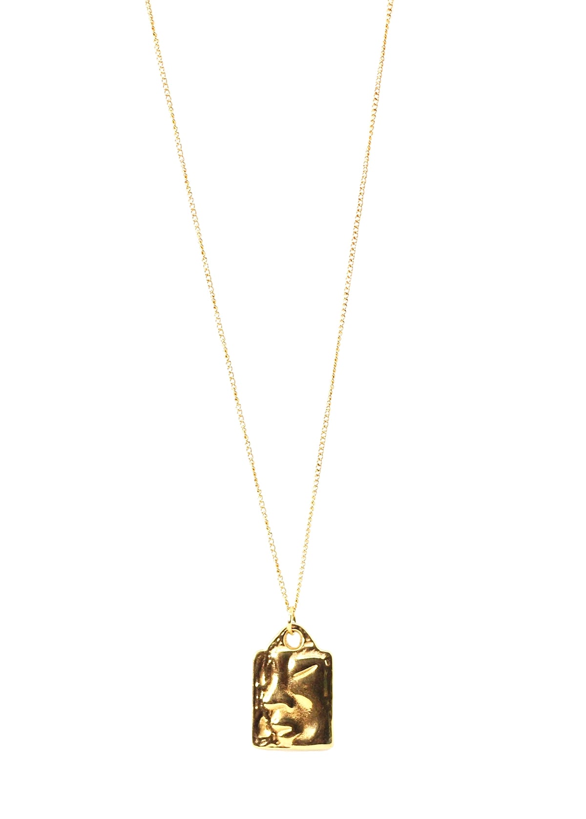 Collar Baby acero inoxidable dorado, cadena fina con colgante grabado con una cara de bebé. - delacabra