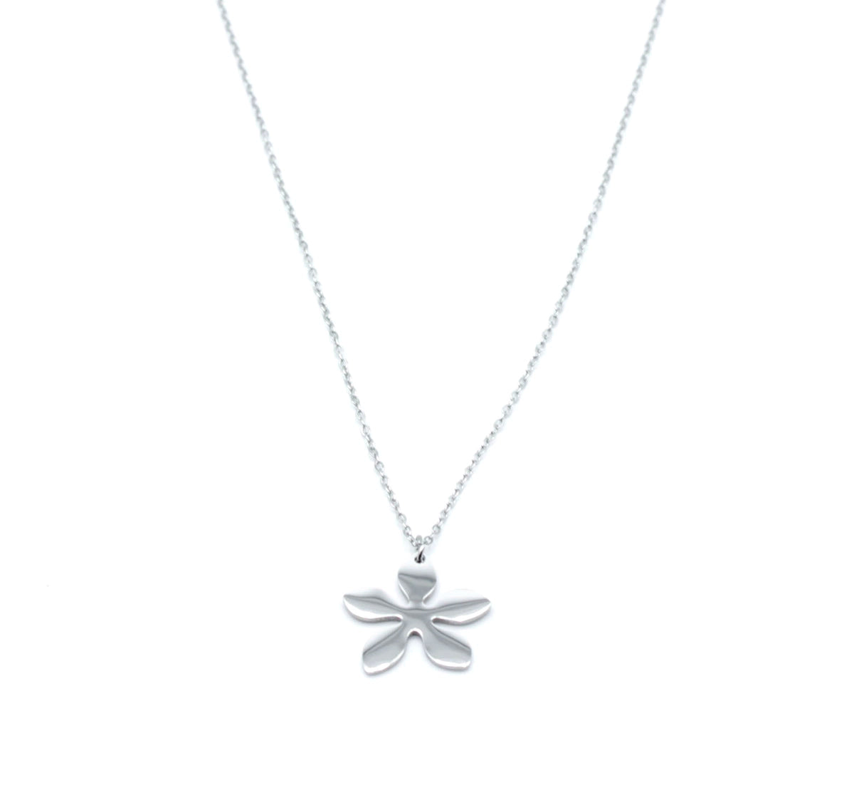 Collar Buy me flowers acero inoxidable plateado acabado brillante, ligero y resistente.- delacabra
