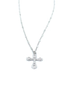 Collar Cross acero inoxidable plateado, una joya muy  versatil para usar en todo momento. - delacabra