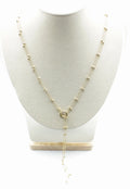 Collar Double deesse acero inoxidable dorado, diseño de cierre con aro y cadena delgada con bolas de acero adaptable a tu gusto. - delacabra