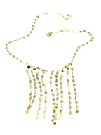 Collar Fireflies acero inoxidable dorado en cascada de nueve lineas mezcla de eslabones y pequeños circulos, collar dinámico con mucha energía. - delacabra