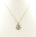 Collar Medalla acero inoxidable dorado cadena fina con colgante esférico con forma de brújula - delacabra