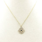 Collar Medalla acero inoxidable dorado cadena fina con colgante esférico con forma de brújula - delacabra