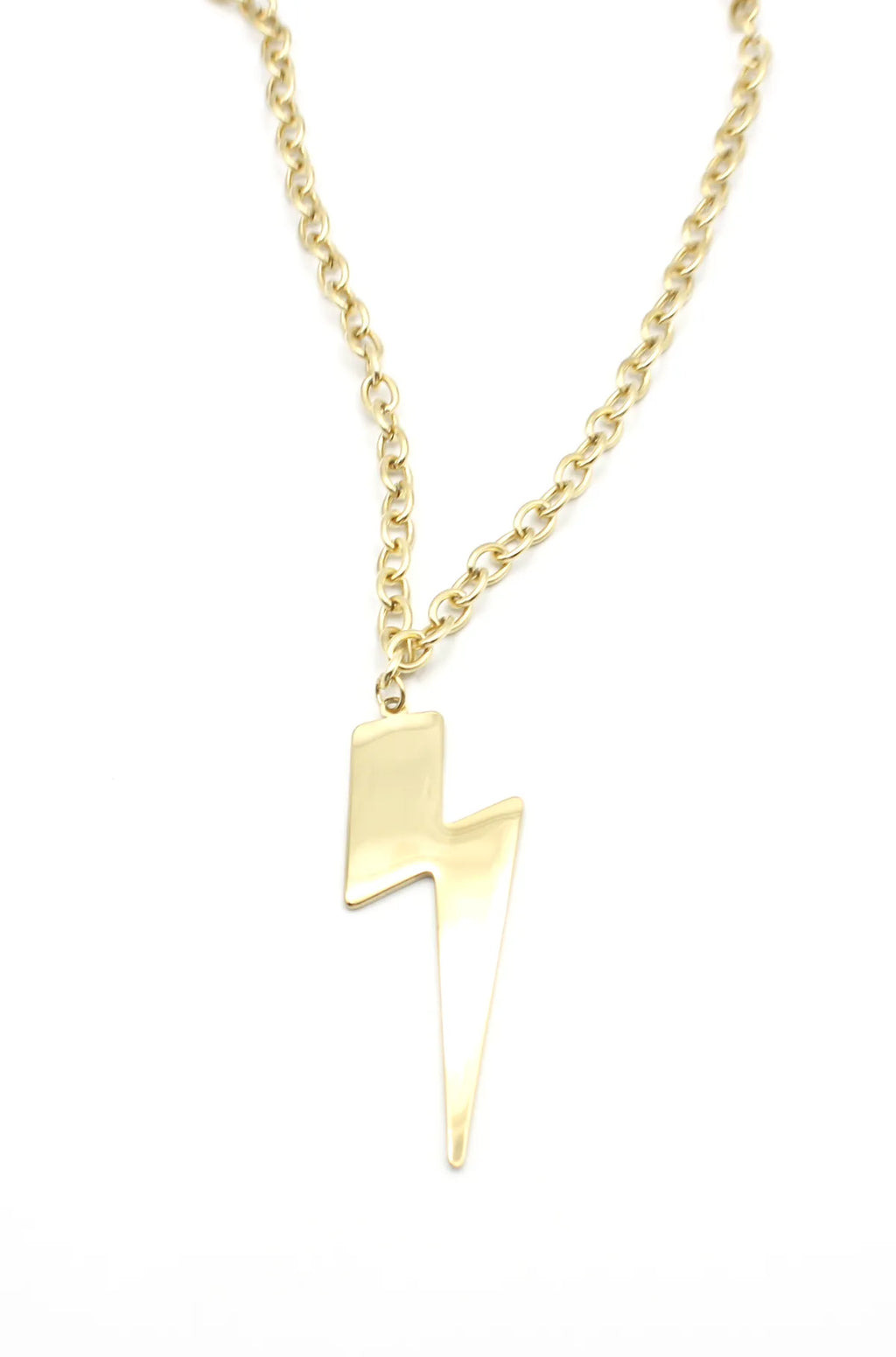 Collar Rayo acero inoxidable dorado, eslabones gruesos, collar moderno de alta calidad, ligero y versátil. DELACABRA