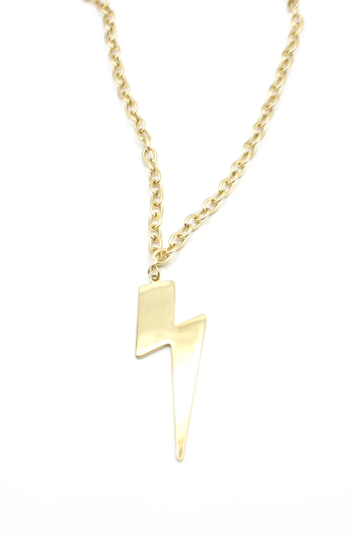 Collar Rayo acero inoxidable dorado, eslabones gruesos, collar moderno de alta calidad, ligero y versátil. DELACABRA