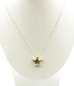 Collar Written in the Stars acero inoxidable dorado en busto, collar brillante, colgante en forma de estrella de cinco puntas. - delacabra