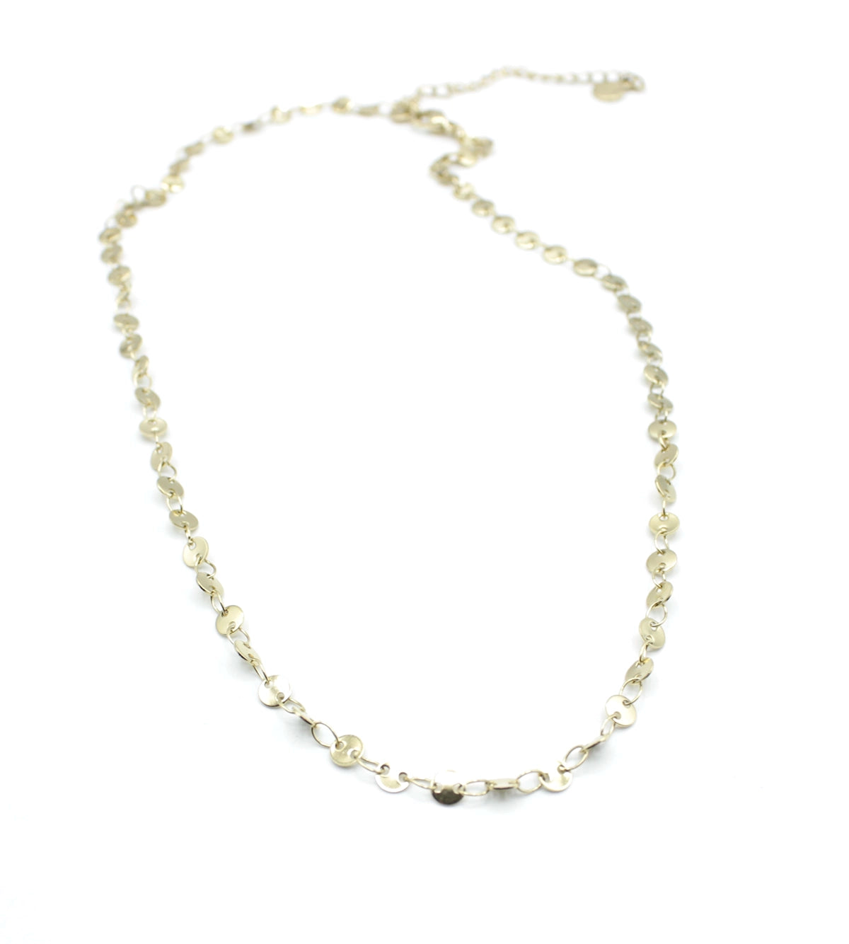 Collar Zaira acero inoxidable dorado cadena que recuerda hojuelas de avena, resistente, hipoalergénico, brillante. - delacabra