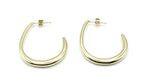 Pendientes dorados Destello de acero inoxidable hipoalergénico, resistentes al agua, diseño curvo moderno -DELACABRA