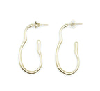 Pendientes Negroni dorados de acero inoxidable brillante, diseño irregular elegante y atemporal -DELACABRA
