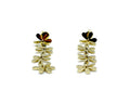 Pendientes Primavera dorados de acero inoxidable, diseño colgante de flores enlazadas con acabado brillante, hipoalergénicos, resistentes al agua y duraderos - DELACABRA
